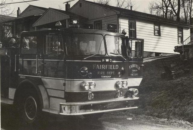 FWD Pumper Fire Truck in black and white